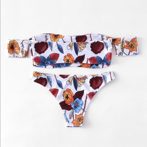 🆕Autumn bandeau w/sleeve 2 piece swim set - Picture 7 of 8